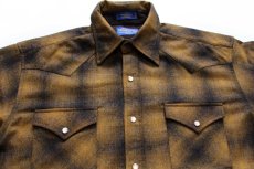 画像3: 00s メキシコ製 PENDLETONペンドルトン CANYON SHIRT オンブレチェック ウール ウエスタンシャツ M (3)