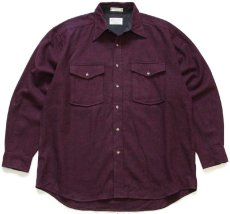 画像1: PENDLETONペンドルトン OUTDOOR SHIRT 無地 ウールシャツ 赤紫×濃紺 ミックス (1)