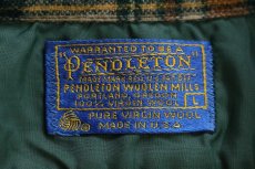 画像4: 70s USA製 PENDLETONペンドルトン チェック ウール オープンカラーシャツ L★C (4)