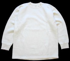 画像2: 90s USA製 patagoniaパタゴニア Beneficial T's 無地 オーガニックコットン スウェット 生成り S (2)