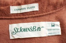 画像4: 90s USA製 STJOHN'SBAY CHAMOIS CLOTH 無地 コットン シャモアクロスシャツ レンガ M (4)