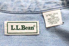 画像4: 90s カナダ製 L.L.Bean 片ポケ ボタンダウン デニムシャツ M-T (4)