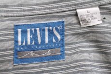 画像4: 90s LEVI'Sリーバイス BIGE マルチストライプ ボタンダウン シャツ グレー×白 L (4)