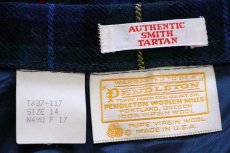 画像4: 70s USA製 PENDLETONペンドルトン AUTHENTIC SMITH TARTAN タータンチェック ツータック ウールスカート 14 (4)