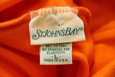 画像4: 90s USA製 STJOHN'SBAY 無地 タートルネック コットン 長袖Tシャツ オレンジ L (4)