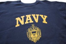 画像3: 90s USA製 NAVY U.S.NAVAL ACADEMY リバースウィーブ スウェット 紺 XXL★特大 (3)