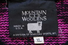 画像4: 90s USA製 MOUNTAIN LID WOOLENS 雪柄 ノルディック柄 アクリル×ウールニット セーター ピンク×ブラック XL (4)