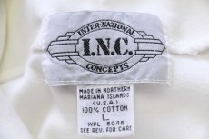 画像4: 80s I.N.C. 無地 タートルネック コットン 長袖Tシャツ 白 L (4)