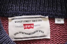 画像4: 90s イタリア製 Levi'sリーバイス マルチカラー 切り替え コットン×アクリルニット セーター M★ユーロ (4)