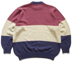 画像2: 90s イタリア製 Levi'sリーバイス マルチカラー 切り替え コットン×アクリルニット セーター M★ユーロ (2)