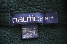 画像4: 90s USA製 nauticaノーティカ ハイネック ハーフジップ プルオーバー パイル フリース 緑 (4)