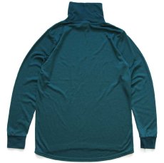 画像2: 90s USA製 polarmax 無地 タートルネック ポリエステル 長袖Tシャツ 緑 L-M (2)