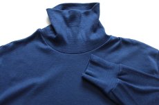 画像3: 70s turtleneck by duofold 無地 タートルネック 長袖Tシャツ 紺 (3)