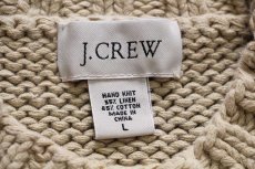 画像4: 00s J.CREW ローゲージ リネン×コットン ハンドニット セーター ベージュ L (4)