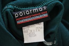 画像4: 90s USA製 polarmax 無地 タートルネック ポリエステル 長袖Tシャツ 緑 L-M (4)