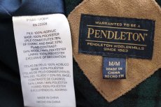 画像4: PENDLETONペンドルトン ハイネック パイル フリースジャケット 紺緑 M (4)