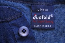 画像5: 90s USA製 duofold ヘンリーネック 2レイヤー アンダーシャツ 紺 L (5)