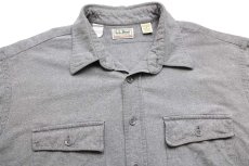 画像3: 80s USA製 L.L.Bean CHAMOIS CLOTH SHIRT 無地 コットン シャモアクロスシャツ グレー 18 (3)