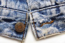 画像8: 80s USA製 Levi'sリーバイス 57529 チェック ネルライナー ケミカルウォッシュ デニムジャケット 4ポケット★アシッド (8)