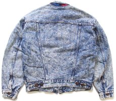 画像2: 80s USA製 Levi'sリーバイス 57529 チェック ネルライナー ケミカルウォッシュ デニムジャケット 4ポケット★アシッド (2)