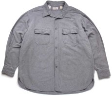 画像1: 80s USA製 L.L.Bean CHAMOIS CLOTH SHIRT 無地 コットン シャモアクロスシャツ グレー 18 (1)