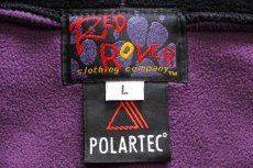 画像4: RED ROVER ショールカラー ツートン 切り替え POLARTEC フリース×ソフトシェル デザインコート パープル×ブラック L (4)