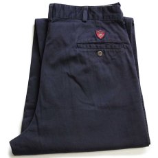 画像1: 90s USA製 ポロ ラルフローレン THE CLASSIC GOLF PANT ツータック コットン チノパン ナス紺 w34 (1)