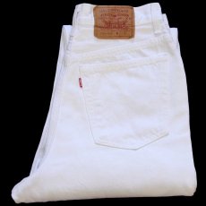 画像1: 90s USA製 Levi'sリーバイス 17501 ホワイト デニムパンツ 13M (1)