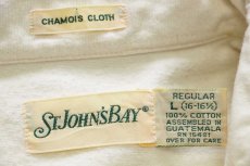 画像4: 90s STJOHN'SBAY CHAMOIS CLOTH 無地 コットン シャモアクロスシャツ アイボリー L (4)