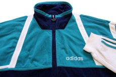 画像3: 90s adidasアディダス トレフォイル マルチカラー 切り替え ハイネック ベロア トラックジャケット M★ジャージ (3)