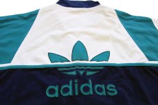 画像4: 90s adidasアディダス トレフォイル マルチカラー 切り替え ハイネック ベロア トラックジャケット M★ジャージ (4)