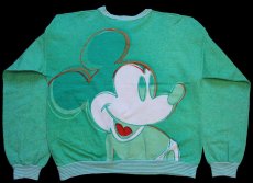 画像2: 80s イタリア製 Disneyディズニー ミッキー マウス 全面 両面 アート スウェット グリーン ミックス 8 (2)