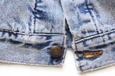 画像7: 80s USA製 Levi'sリーバイス 70417 バッファローチェック ネルライナー ケミカルウォッシュ デニムジャケット 4ポケット L★アシッド (7)