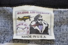 画像4: 90s USA製 AVIATOR AIR COMMAND 太ボーダー 切り替え ヘンリーネック コットン カットソー L (4)