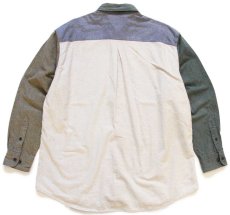 画像2: 90s USA製 Woolrichウールリッチ クレイジーパターン ボタンダウン コットン シャモアクロスシャツ XL (2)