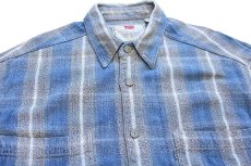 画像3: 90s Levi'sリーバイス オンブレチェック コットンシャツ ペンキ飛び M (3)