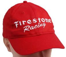 画像1: BRIDGESTONE Firestone Racing 刺繍 キャップ 赤 (1)