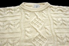 画像3: 英国製 Celtic Woollens ケーブル編み ウールニット セーター ナチュラル★フィッシャーマン (3)