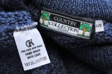 画像4: アイルランド製 COUNTRY COLLECTION ケーブル編み ウールニット セーター ブルーグレー★フィッシャーマン (4)