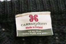 画像4: アイルランド製 CaRRaigdonn ケーブル編み ウールニット セーター 深緑 L★フィッシャーマン (4)