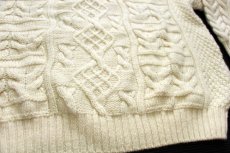 画像5: 英国製 Celtic Woollens ケーブル編み ウールニット セーター ナチュラル★フィッシャーマン (5)