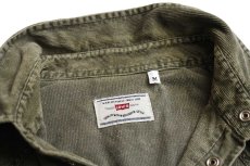 画像6: 90s Levi'sリーバイス コットン コーデュロイ ウエスタンシャツ グリーングレー M★ユーロ (6)