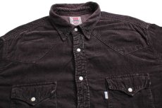 画像3: 90s Levi'sリーバイス コットン コーデュロイ ウエスタンシャツ 焦げ茶 XL★ユーロ (3)