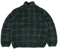 画像2: 90s USA製 Woolrichウールリッチ オンブレチェック プルオーバー POLARTEC フリース 緑 L (2)