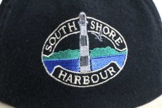 画像5: 80s USA製 SOUTH SHORE HARBOUR 灯台 刺繍 ツートン 切り替え ウール キャップ 黒×薄茶 (5)