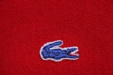 画像4: 80s IZOD LACOSTE ラコステ ワンポイント パール編み アクリルニット カーディガン 赤 L (4)