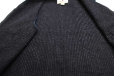 画像6: Woolrichウールリッチ チョークストライプ ノーカラー パチポケ ウールベスト 黒 XL (6)