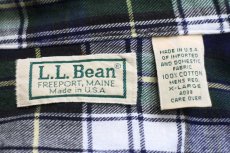 画像4: 80s USA製 L.L.Bean タータンチェック ネルライナー コットン ラインドハリケーンシャツ 青紫 XL (4)