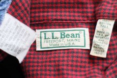 画像4: 80s USA製 L.L.Bean シェパードチェック ネルライナー デニムシャツ L-T (4)