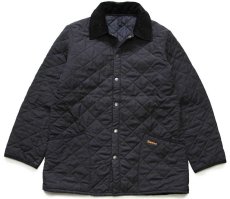 画像1: 00s ルーマニア製 Barbourバブアー D373 ESKDALE JACKET キルティングジャケット 黒 M (1)